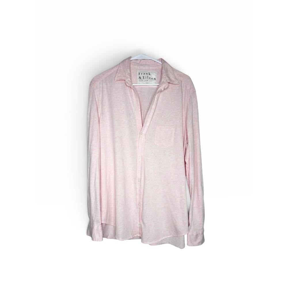 Frank & Eileen Tee Lab Button Down Shirt Size Large "Eileen" Pink Heather Cotton